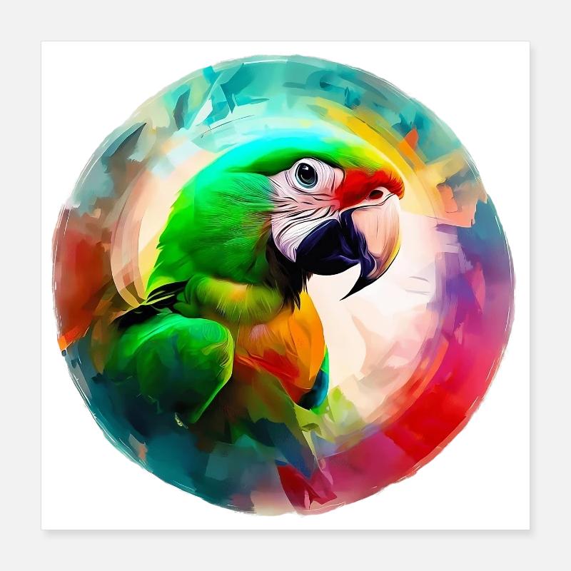 Colored macaw parrot Poster 16" x 16" (40x40 cm)