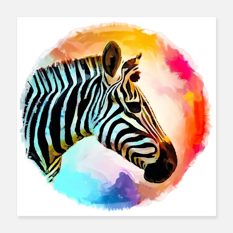 Zebra Poster 40x40 cm
