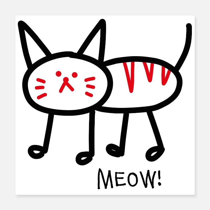 Meow! white Poster 16" x 16" (40x40 cm)
