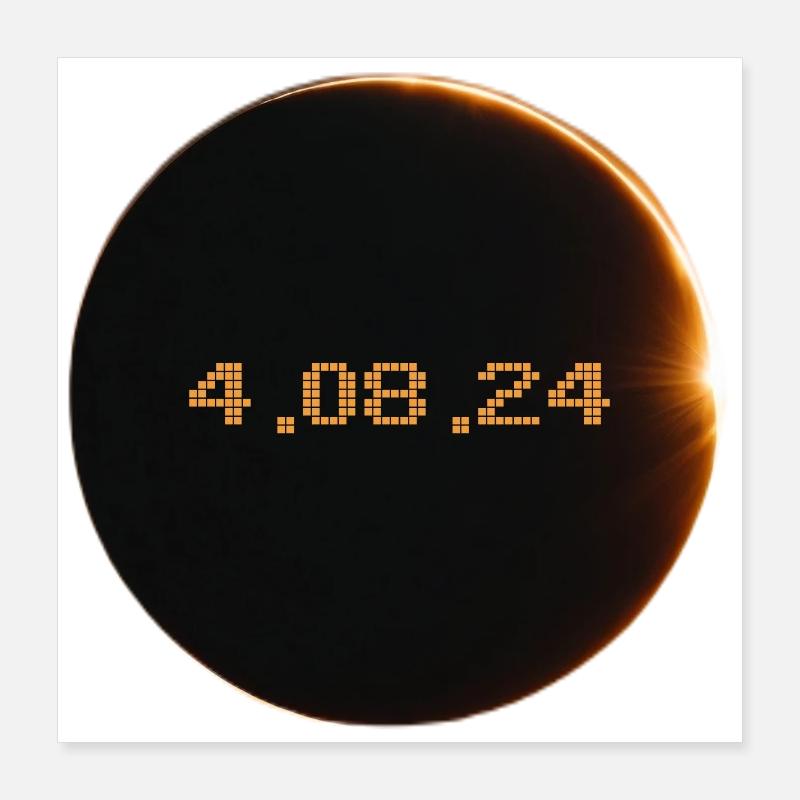 Solar Eclipse 2024 Poster 16" x 16" (40x40 cm)