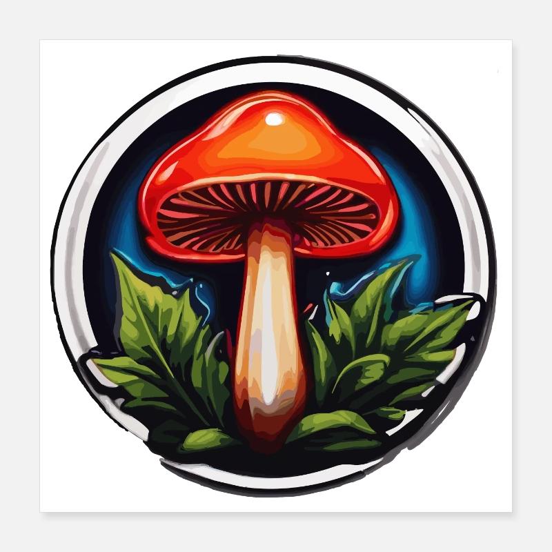 Petit champignon rouge Poster 40 x 40 cm