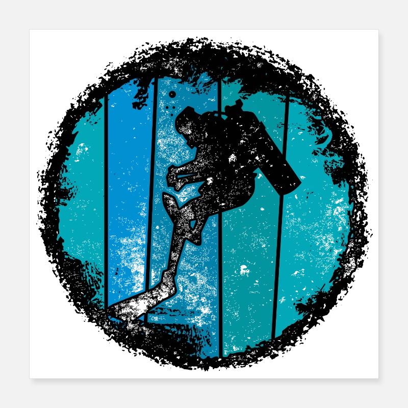 Blue Summit Silhouette Poster 16" x 16" (40x40 cm)