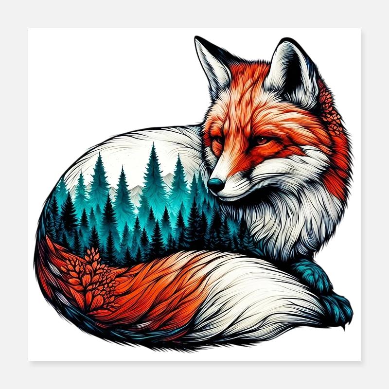 Fuchs Poster 40x40 cm