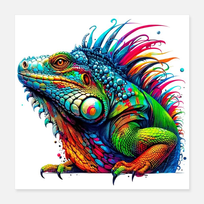 Iguane Poster 40 x 40 cm