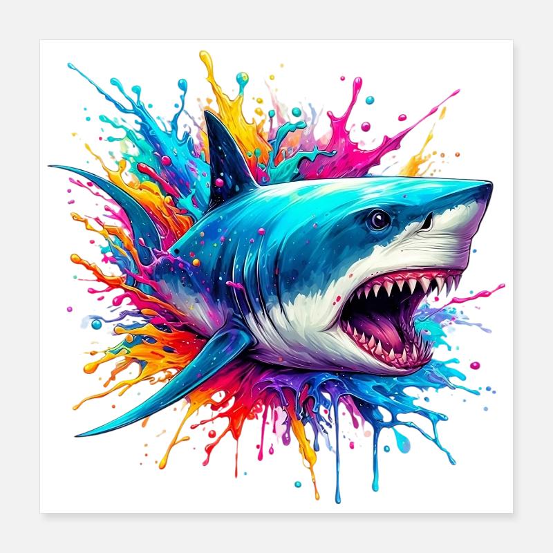 Shark Poster 16" x 16" (40x40 cm)
