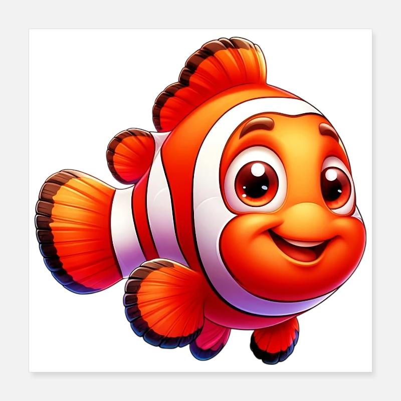 Poisson-clown Poster 40 x 40 cm