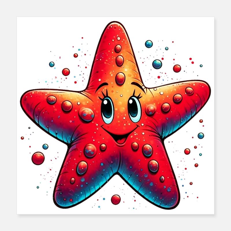 Étoile de mer Poster 40 x 40 cm