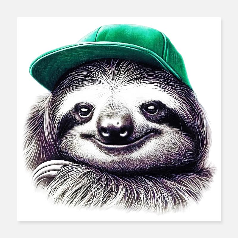 Sloth Poster 16" x 16" (40x40 cm)