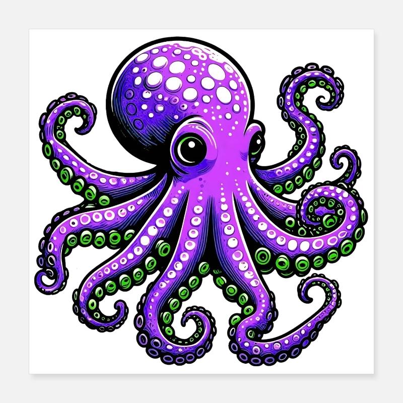 Krake Poster 40x40 cm