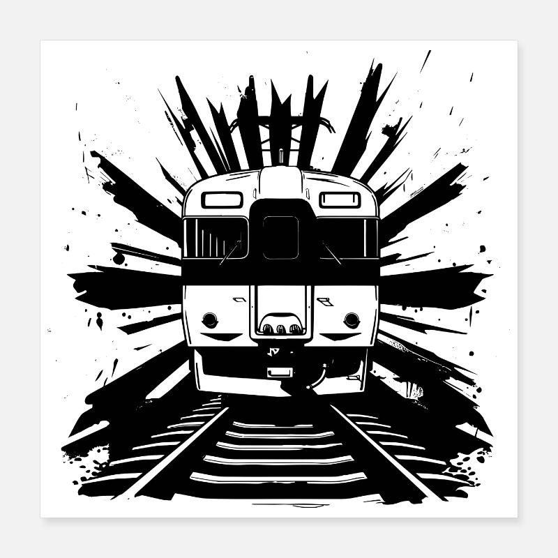 Railway Sketch Poster 16" x 16" (40x40 cm)