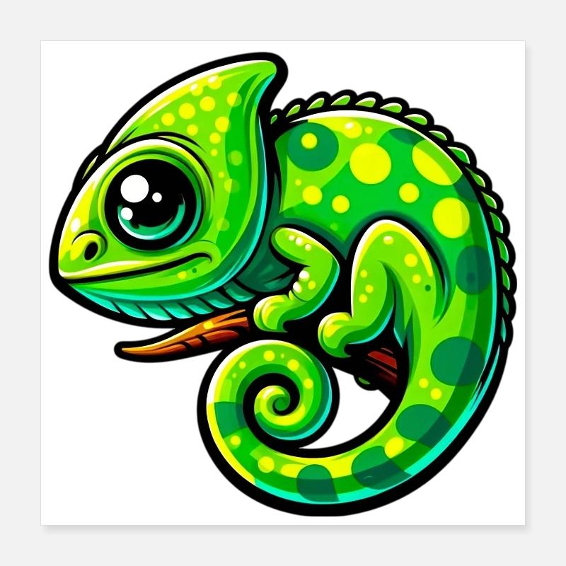 Chamäleon Poster 40x40 cm