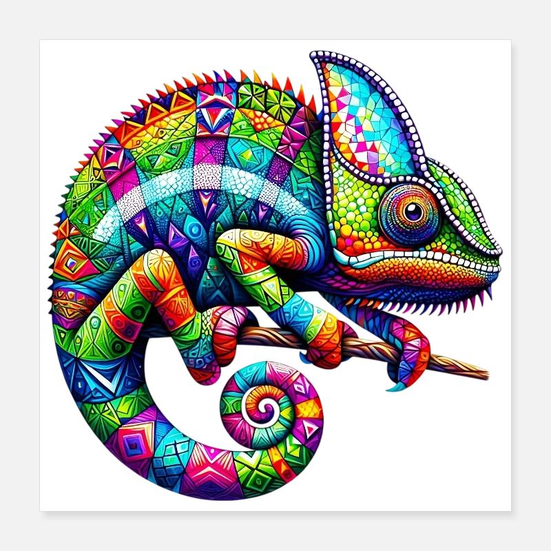 Chamäleon Poster 40x40 cm