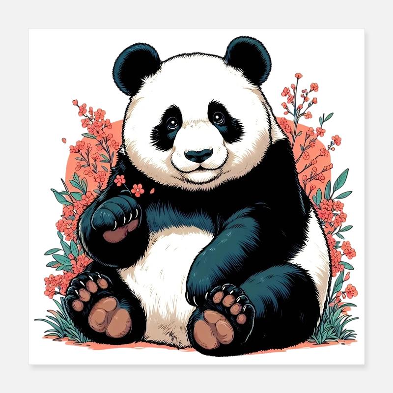 Panda Poster 40 x 40 cm