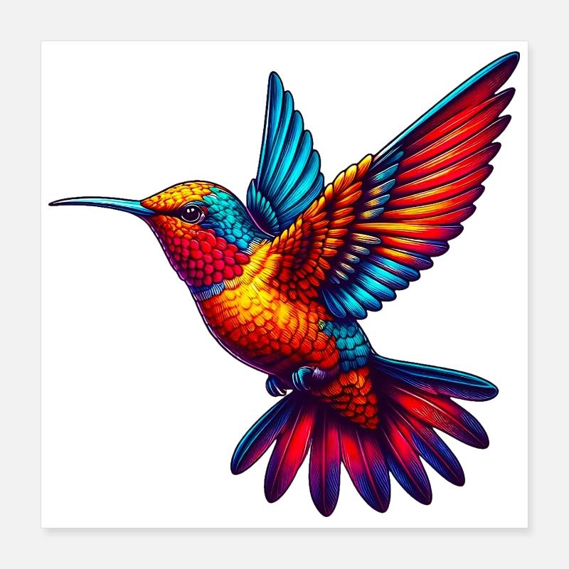 Colibri Poster 40 x 40 cm