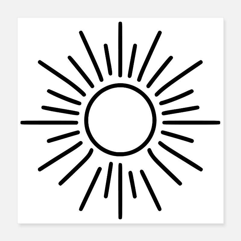 sole stilizzato Poster 40x40 cm