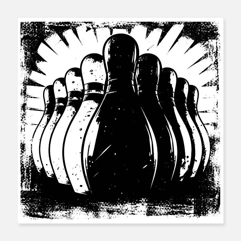 Centre de bowling Poster 40 x 40 cm