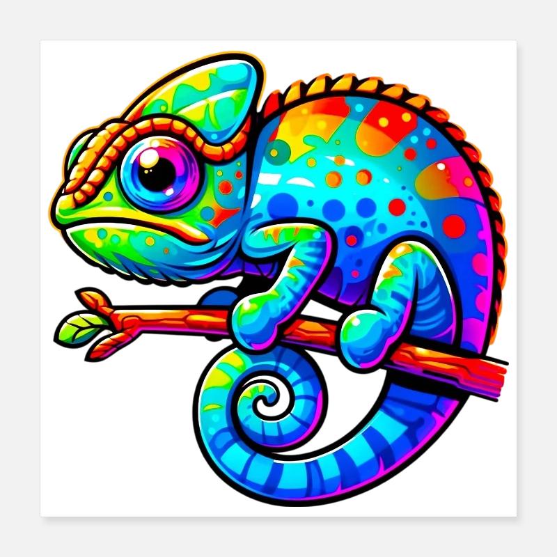 Caméléon Poster 40 x 40 cm