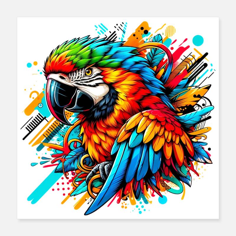 Perroquet Poster 40 x 40 cm