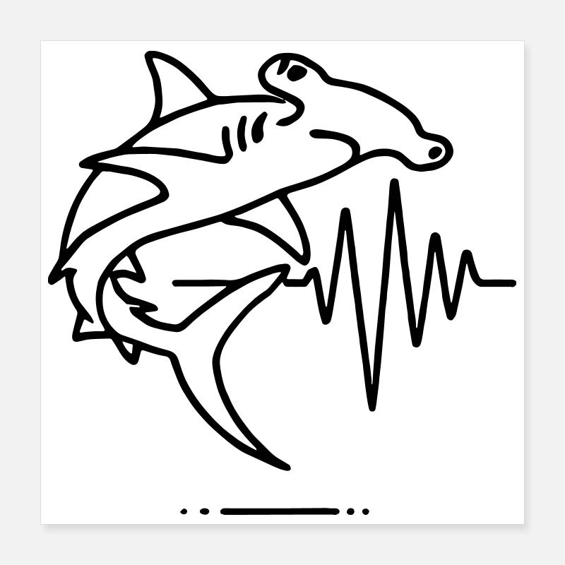 Requin-marteau - Puissance et élégance de l’océan Poster 40 x 40 cm