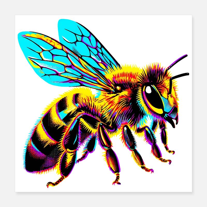 Bee Poster 16" x 16" (40x40 cm)