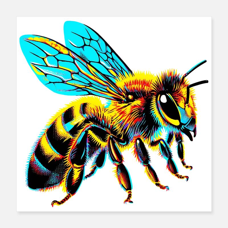 Bee Poster 16" x 16" (40x40 cm)