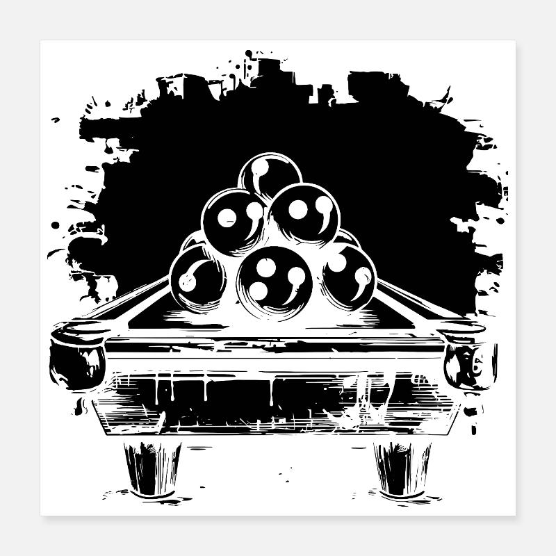Billiards Comic Look Poster 16" x 16" (40x40 cm)
