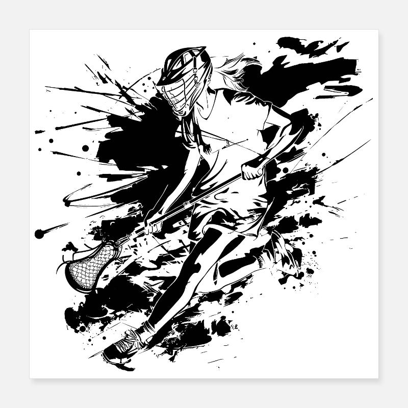 Graffiti d’un joueur de crosse Poster 40 x 40 cm