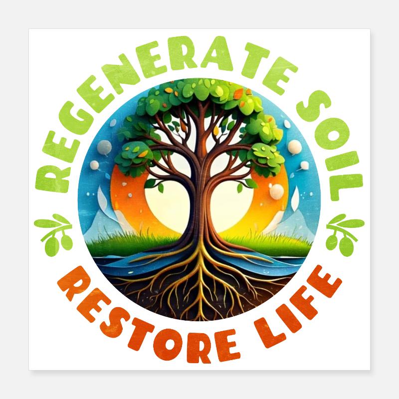 Lively tree representation for nature Poster 16" x 16" (40x40 cm)