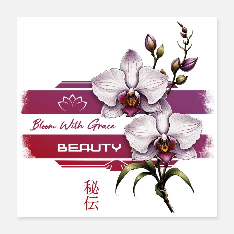 Orchid Bloom With Grace Poster 16" x 16" (40x40 cm)