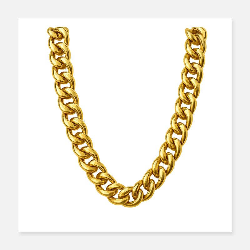 Collier gourmette en or Poster 40 x 40 cm