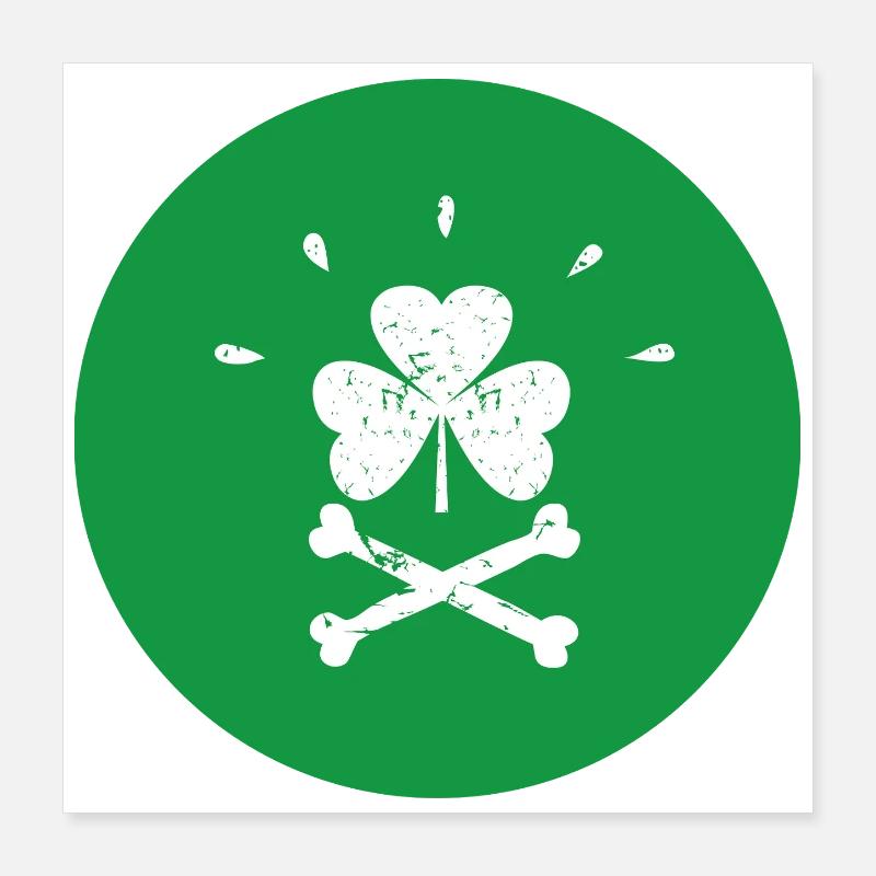 Joyeuse Roger Shamrock Saint-Patrick Poster 40 x 40 cm