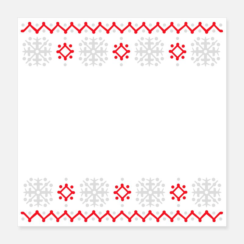 Ugly Sweater Weihnachten Muster Schneeflocken Cool Poster 40x40 cm