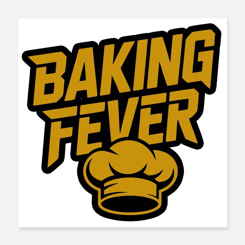 Baking Fever : Graphique de la toque de chef Poster 40 x 40 cm