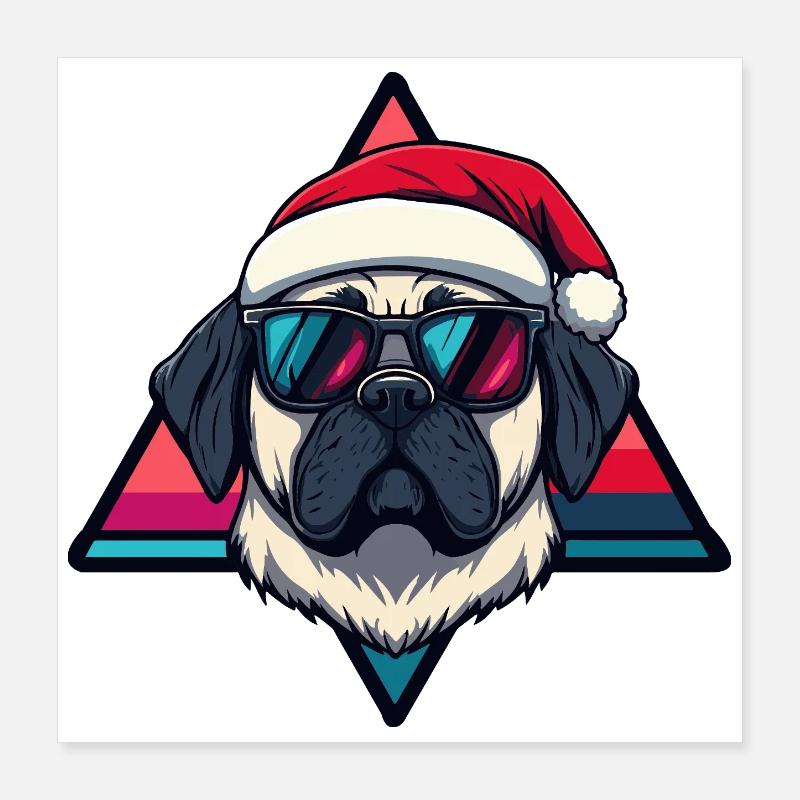 Bande dessinée Santa Dog Poster 40 x 40 cm
