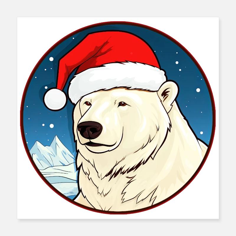 Weihnachten Eisbären Poster 40x40 cm
