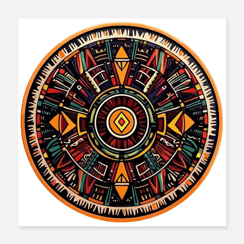 Cercle de Feu du Mandala Poster 40 x 40 cm