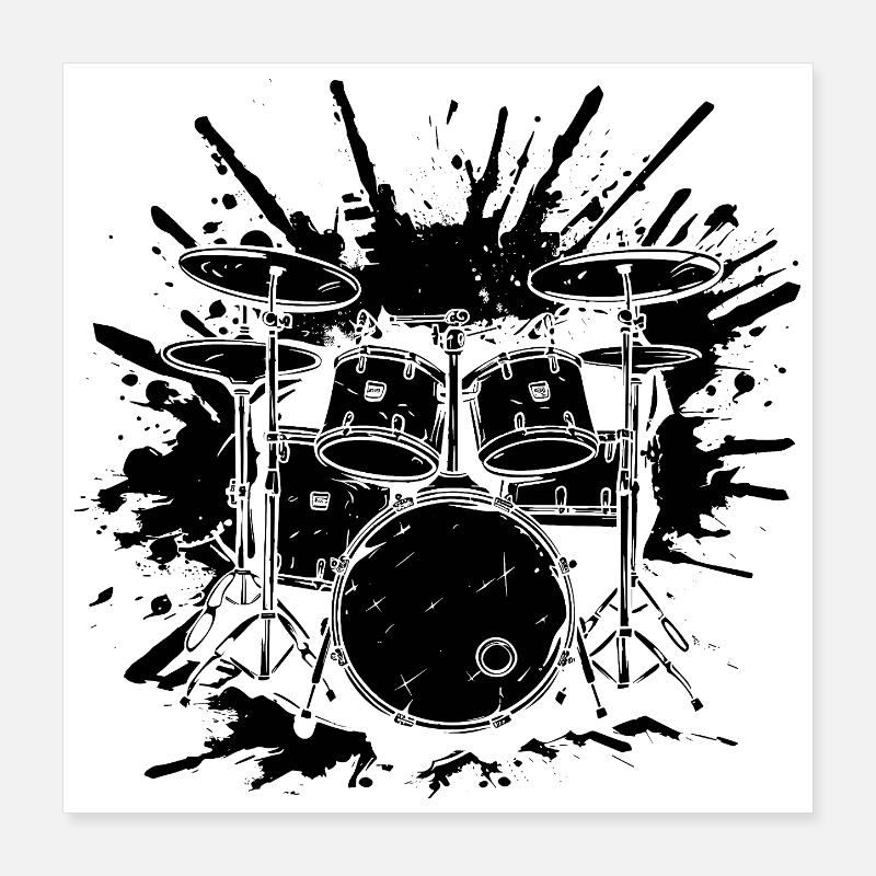 Drum Graphics Poster 16" x 16" (40x40 cm)