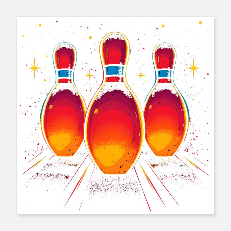 Bowling Vaporwave Poster 40 x 40 cm