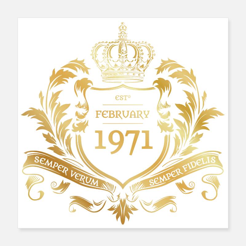 55th Birthday Semper Verum - Established 02/1971 Poster 16" x 16" (40x40 cm)