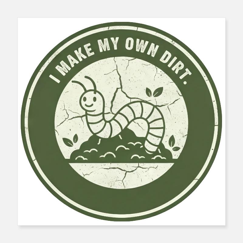 Wurmkompost: Eigenständige Erde Poster 40x40 cm