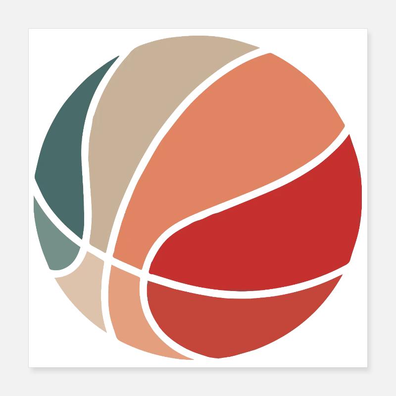Colorblocked Sphere Abstract Poster 16" x 16" (40x40 cm)