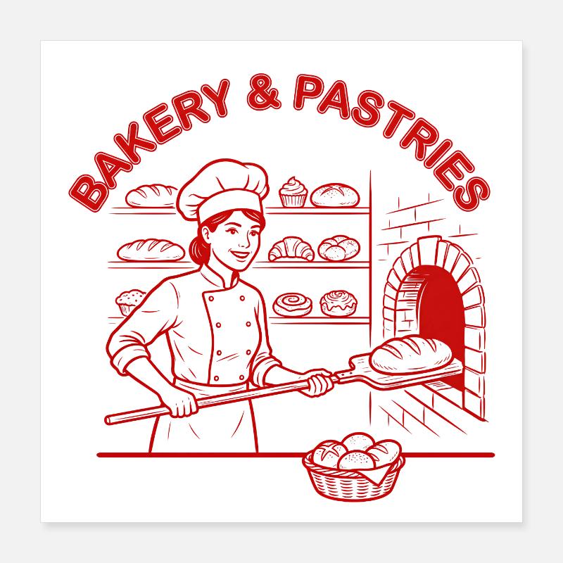 Bakery and Pastries Poster 16" x 16" (40x40 cm)
