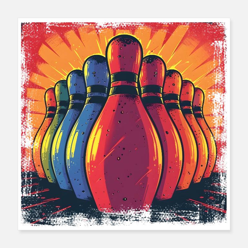 Bowling Vintage Style Poster 40 x 40 cm