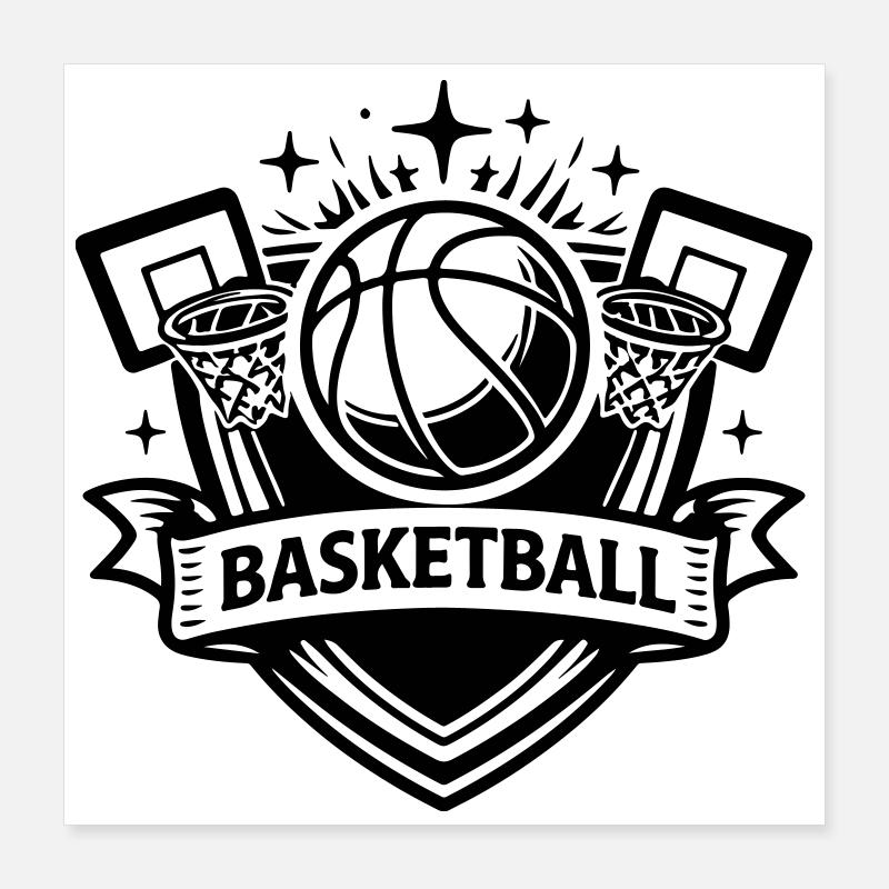 Basketball Crest Poster 16" x 16" (40x40 cm)