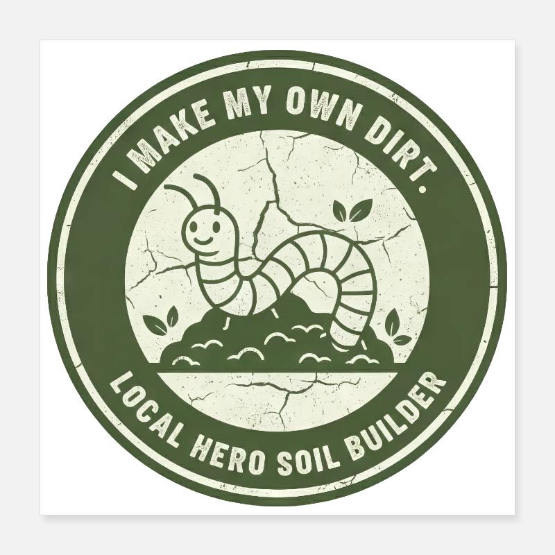 Conditionneur de sol pour vers de terre pour compost horticole Poster 40 x 40 cm