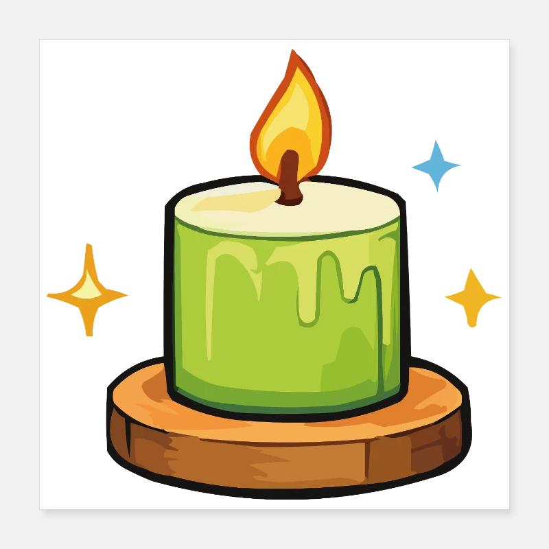 Green candle Poster 16" x 16" (40x40 cm)