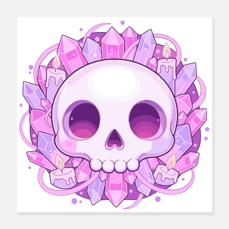 Crystal Skull with Crystals Poster 16" x 16" (40x40 cm)