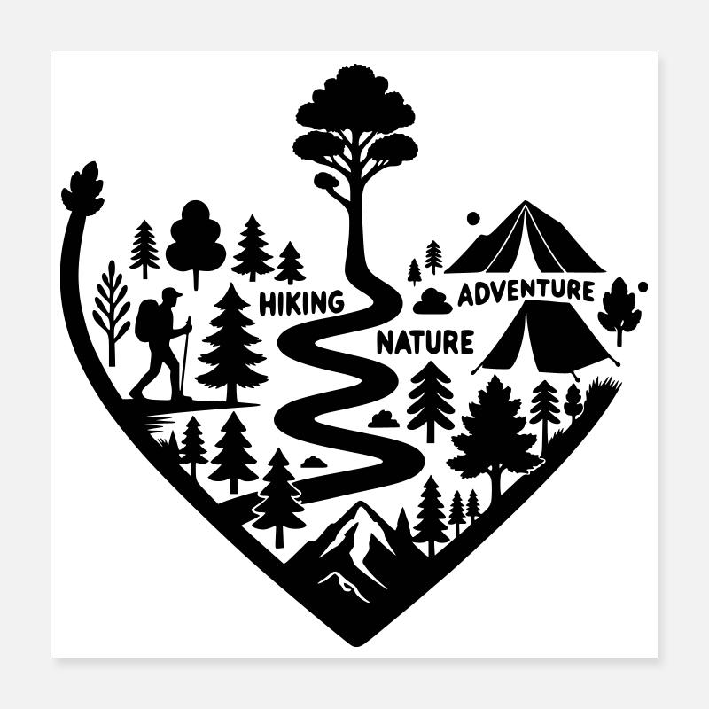 Sentier de randonnée nature d’aventure Poster 40 x 40 cm