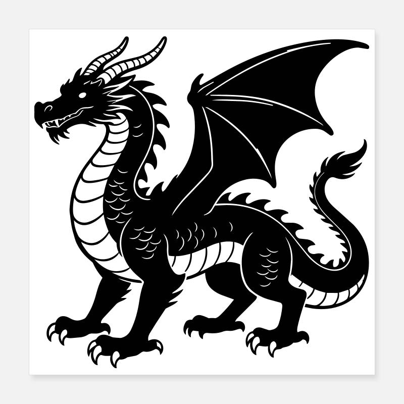 Drache Poster 40x40 cm