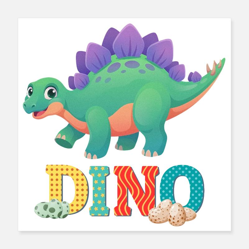 DINO - Poster 16" x 16" (40x40 cm) - white